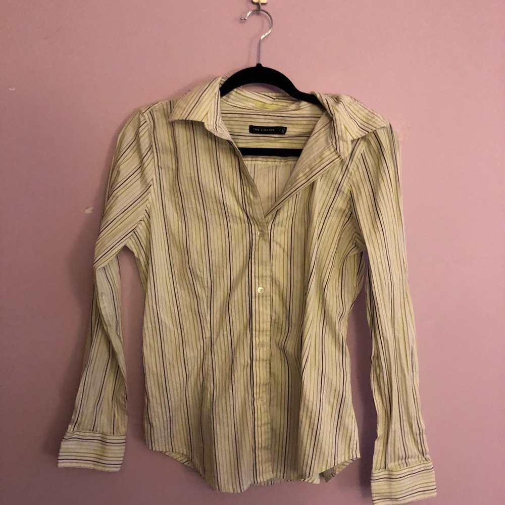 Button Up Striped Blouse